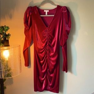 Leith Pink Velvet Mini Dress Size S